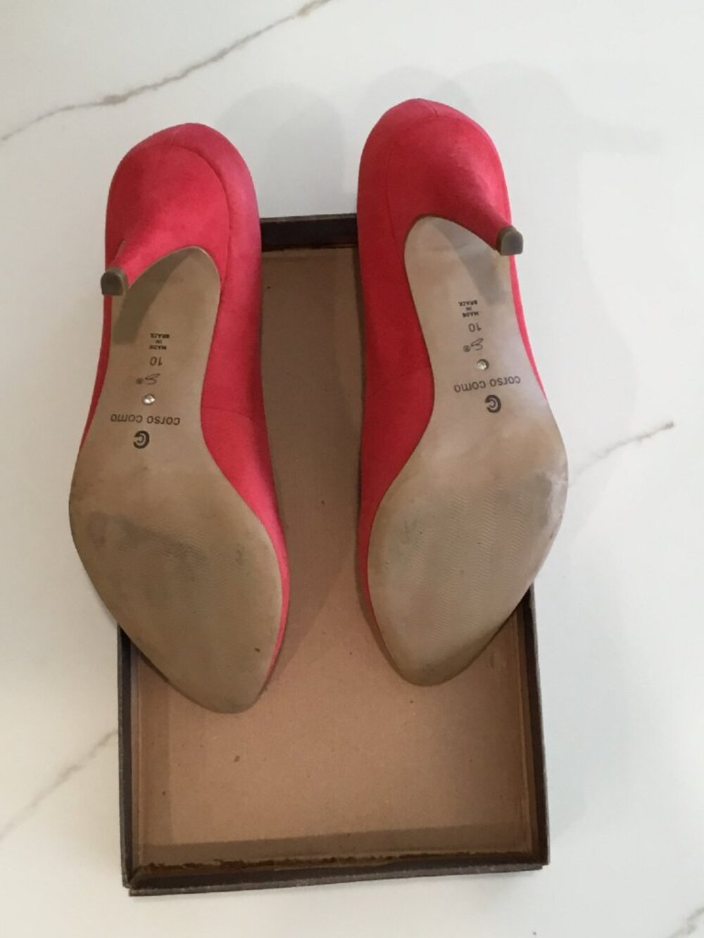✨ Corso Como Scarlet Red Suede Heels Sz 10 ✨ - Picture 2 of 12